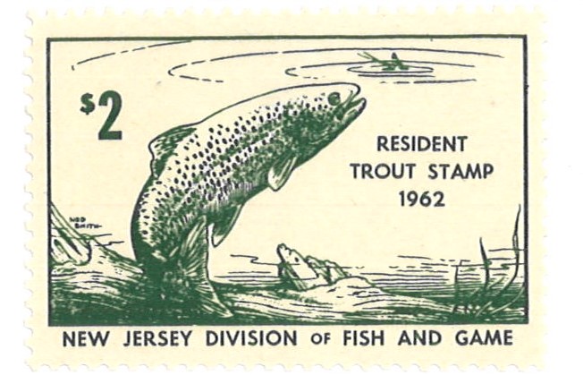 (image for) 1962 New Jersey Non-resident Trout Stamp